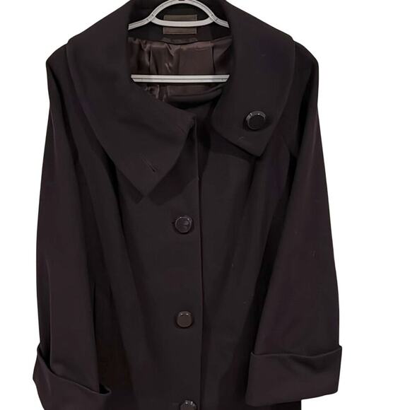 Reiss Double Breasted Peacoat Jacket Foldover Collar Cashmere Wool Purple Size S - Picture 3 of 8